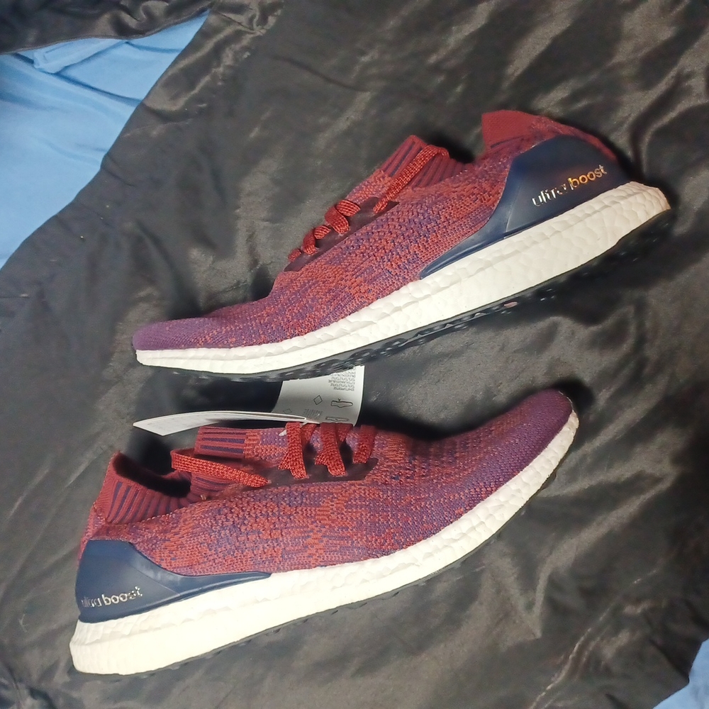 Adidas Ultra boost uncaged size 11 and 1/2 mystery red and burgundy